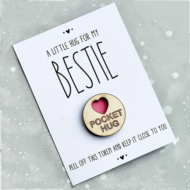 Wooden Pocket Hug Bestie Token Gift Special Gift Send A Cuddle Pocket Hugs