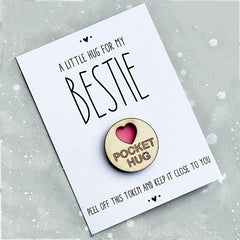 Wooden Pocket Hug Bestie Token Gift Special Gift Send A Cuddle Pocket Hugs