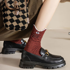 6 Pairs Cartoon Koi Socks Comfy & Soft Mid Tube Women's Stockings