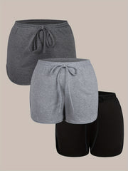 3 Pack Plus Size Casual Shorts Women's Plus