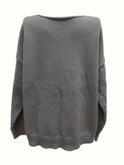  Solid Long Sleeve V Neck High Stretch Jumper