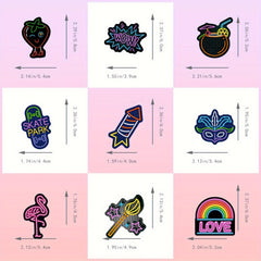 100 Pack Neon Cartoon Stickers Self Adhesive Reusable Decoration