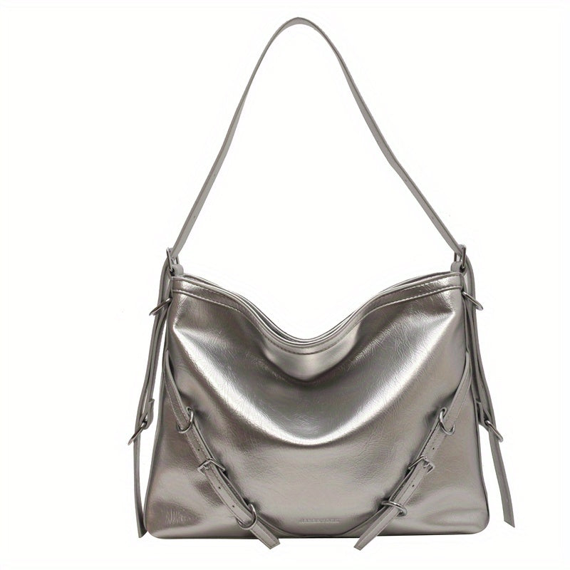 Large Capacity Casual Tote Bag Faux Leather Hobo Bag Women's