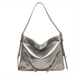 Large Capacity Casual Tote Bag Faux Leather Hobo Bag Women's
