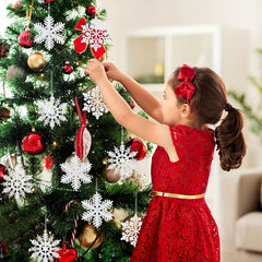 10pcs Christmas Snowflakes Tree Decor Hangings 3.9INCH