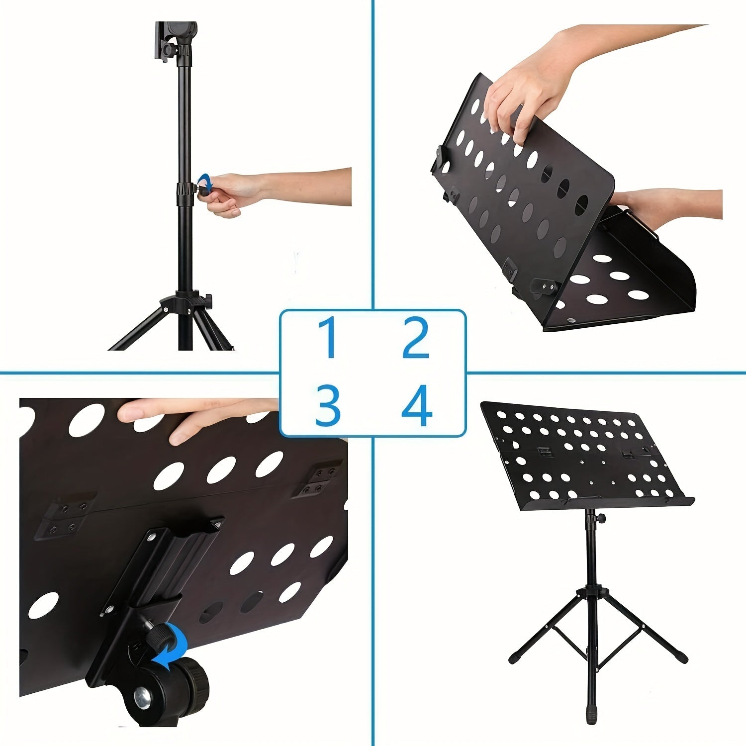 Portable Collapsible Sheet Music Stand with Carrying Bag
