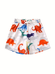 3D Print Dino Beach Trunks Kids Swimming Shorts