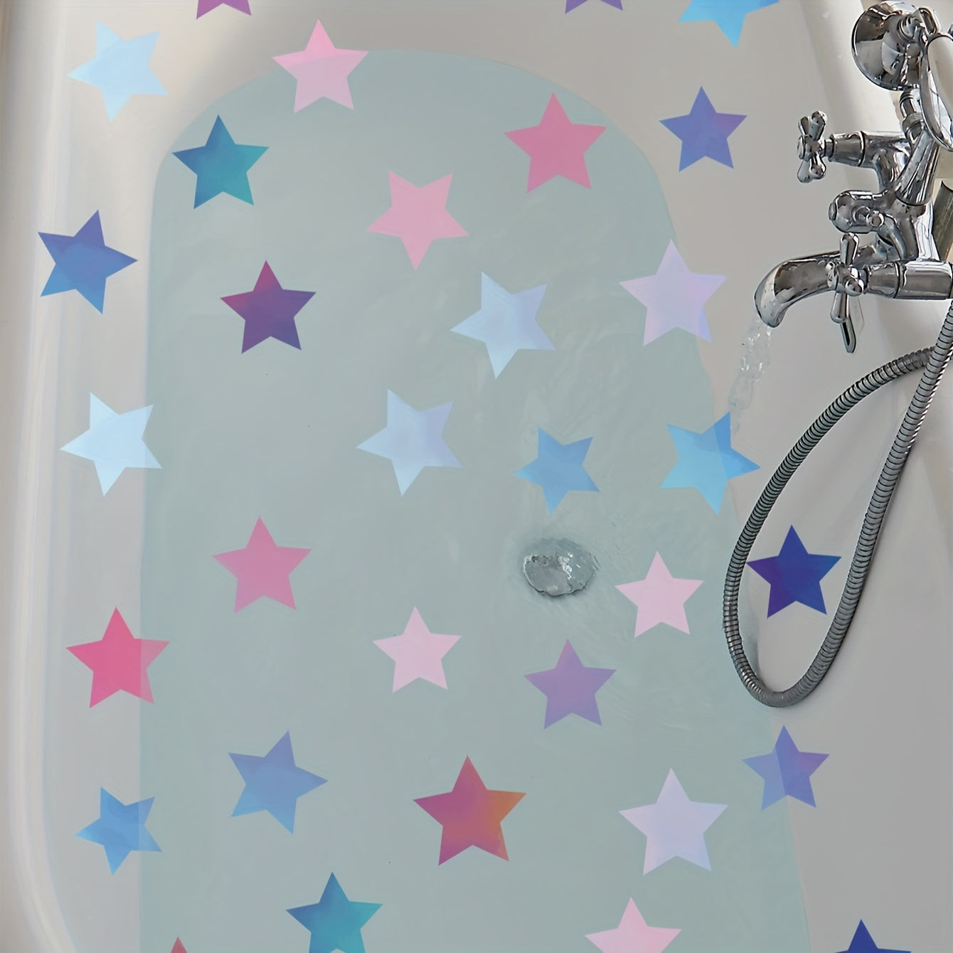 6Pcs Colorful Star Bathtub Stickers Waterproof Bathroom Accessories