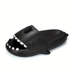 Women's Solid Cloud Shark Slides Soft Open Toe Non Slip Quick Drying Slides