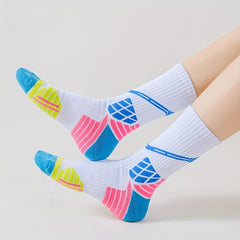 5 Pairs Colorblock Sports Socks for Women