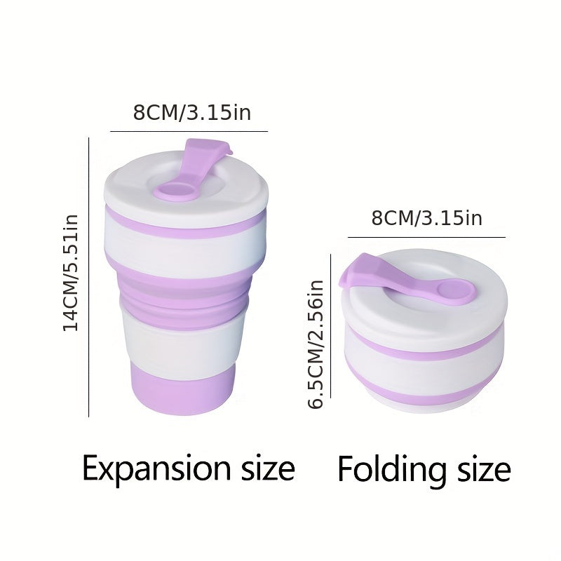 350ml Silicone Water Bottle for Hot Cold Drinks, Collapsible Portable