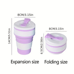 350ml Silicone Water Bottle for Hot Cold Drinks, Collapsible Portable