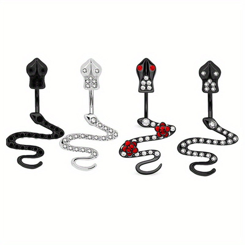 4PC Bee Navel Bar Pack Cz Belly Ring Set Women Belly Button Piercing