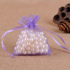 10pcs Organza Gift Bags For Party Wedding Sheer Drawstring Pouch