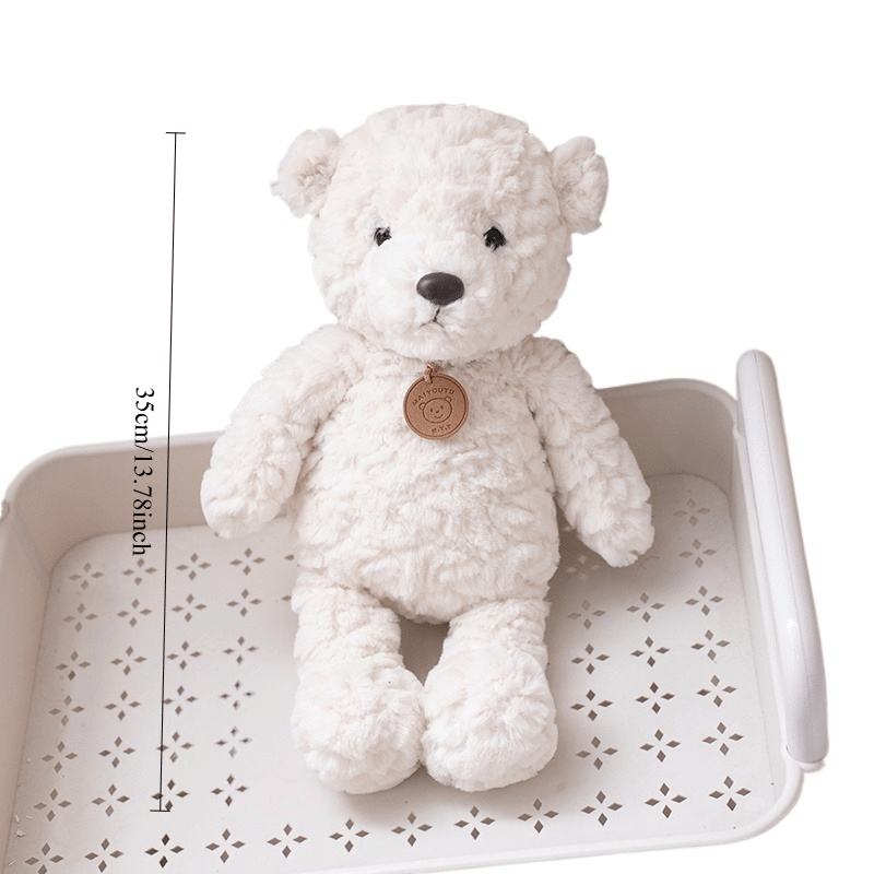 Bear Plush Toy with Golden Accents Soft Hanging Doll for Kids