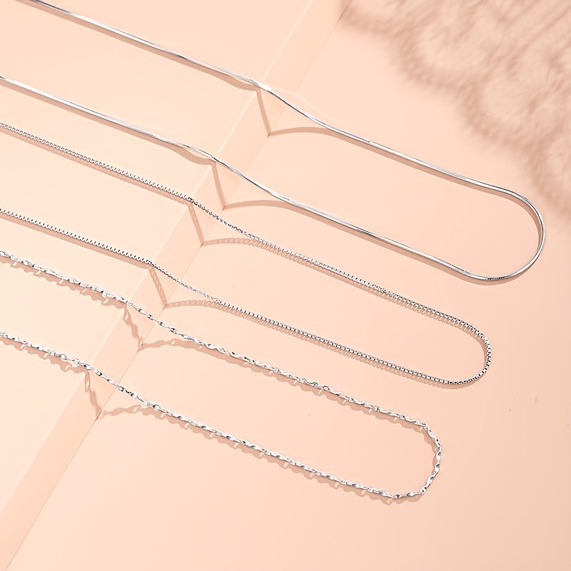 925 Sterling Silver Necklace Women's Clavicle Chain Variety Of Chain Types