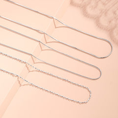 925 Sterling Silver Necklace Women's Clavicle Chain Variety Of Chain Types