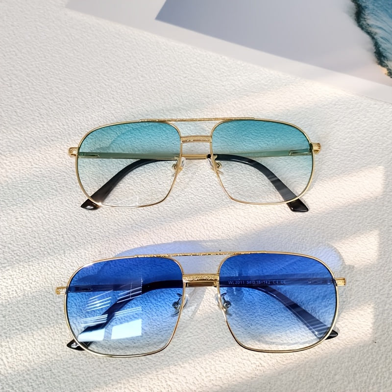 Retro Oversize Metal Pilot Sunglasses UV400 Sun Glasses for Men