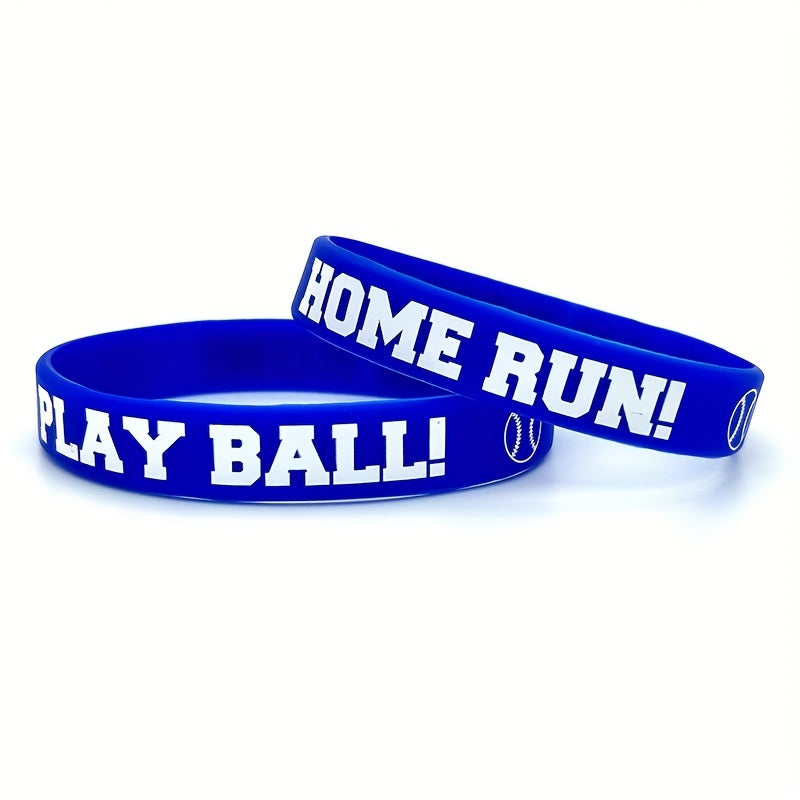 Home Run Baseball Bracelet 8 Pcs Silicone Play Ball Party School Competition Wri