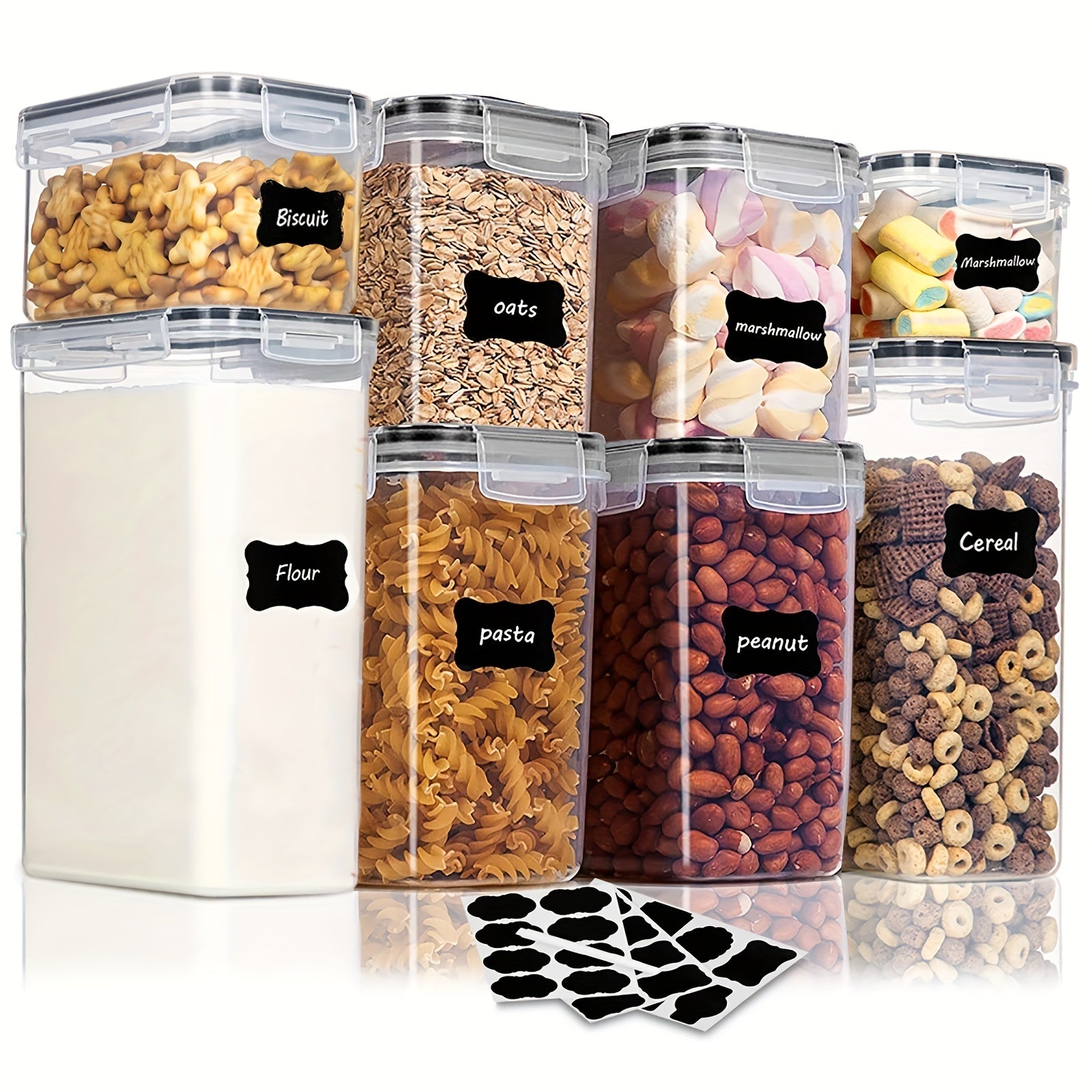 8 Pcs Airtight Food Storage Containers With Lids BPA Plastic Canisters