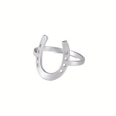 Lucky Horseshoes U Shape Rings Stainless Steel Jewelry Gift For Men And Women