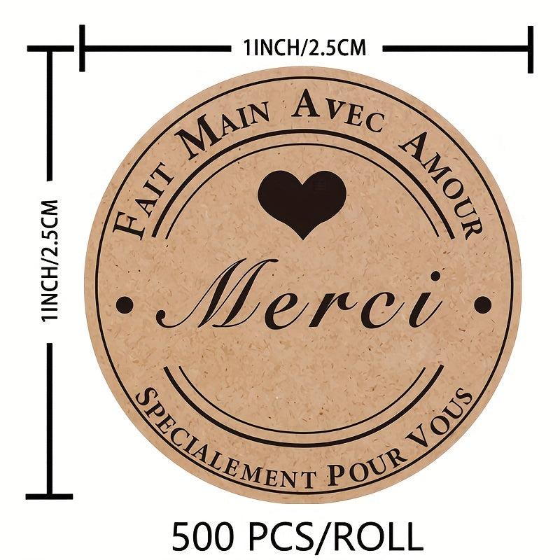 500 Cowhide Label Love Sticker Seal Label Pack