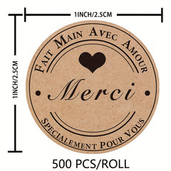 500 Cowhide Label Love Sticker Seal Label Pack