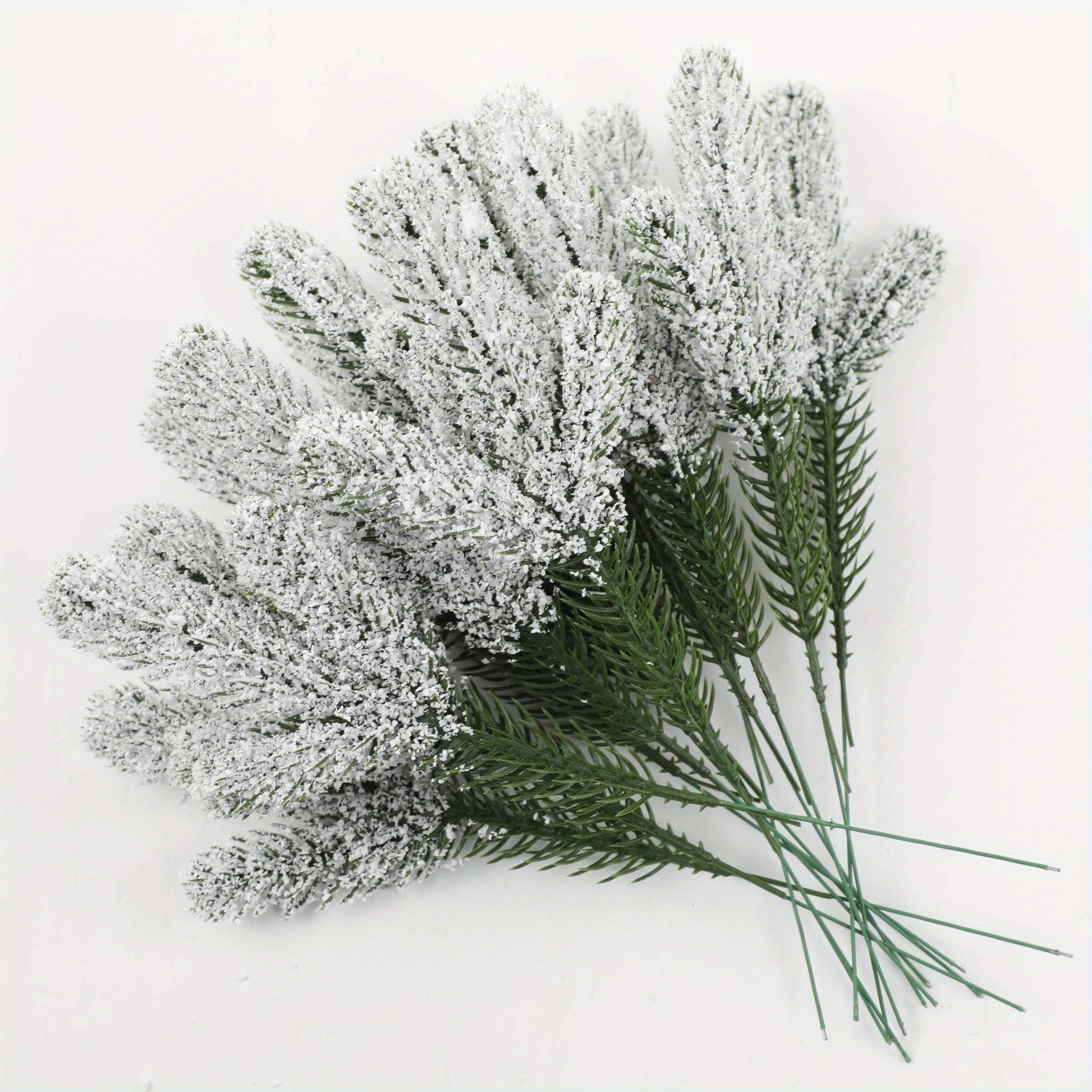 24Pcs Faux Green Pine Needles Cedar Greenery Leaves Garlands Indoor Outdoor