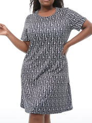  Casual Loungewear Dress Women's Plus Allover Print