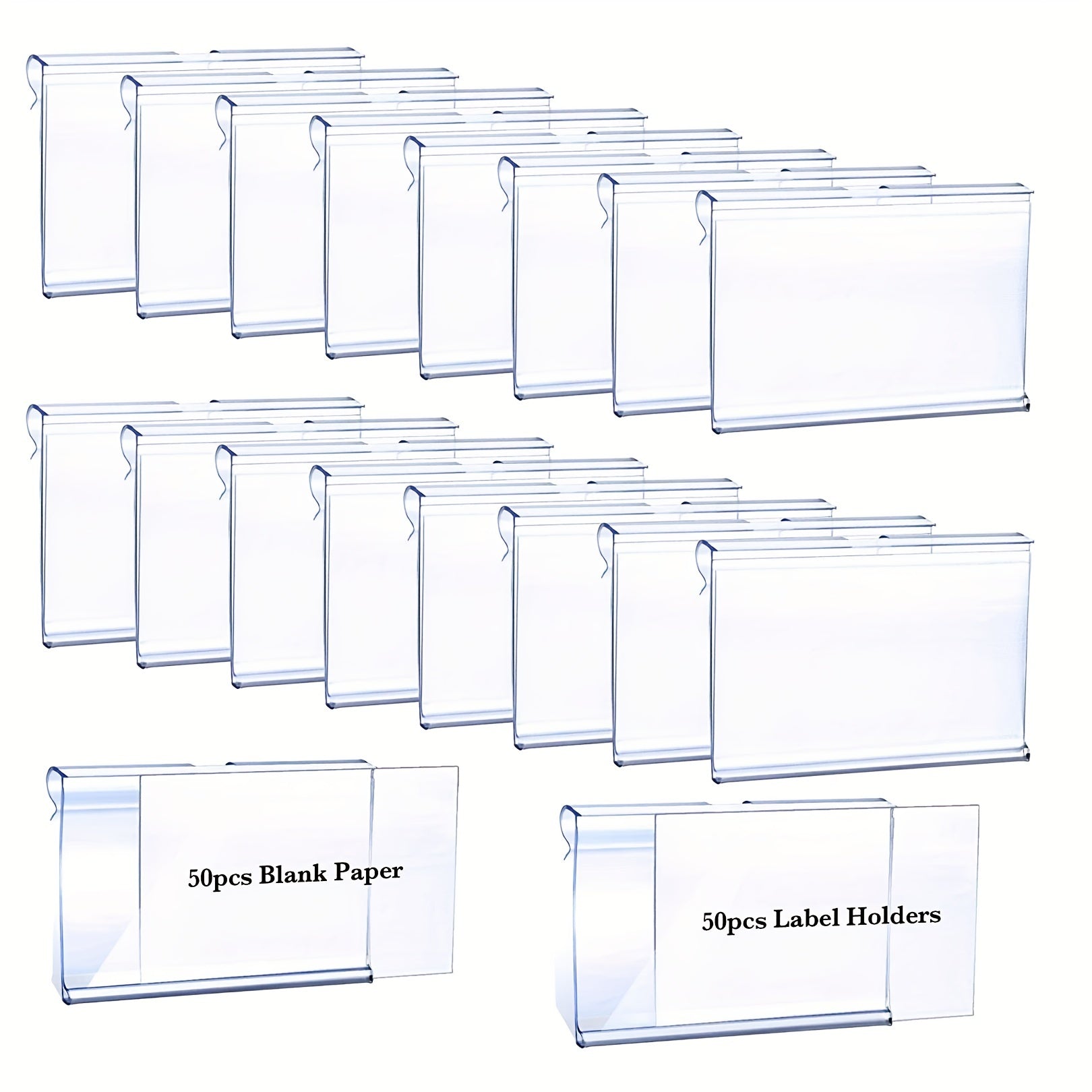 50pcs Plastic Label Clip Basket Labels Holder 50pcs Label Insert Incl