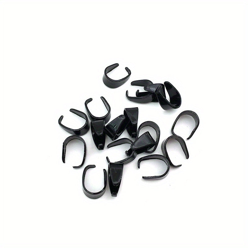 100pcs 6x9mm Metal Pinch Bail Clasps Necklace Hooks 9 Colors Plated DIY Jewelry