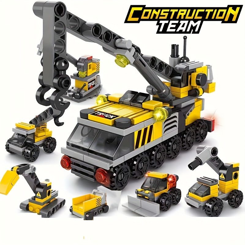 142pcs City Engineering Pullback Building Block Puzzle Toy