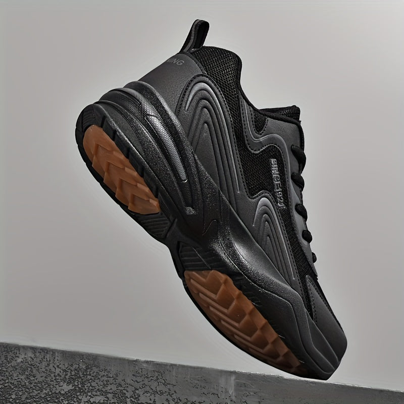 Men's Breathable Lace-up Platform Sneakers for Outdoor Activities