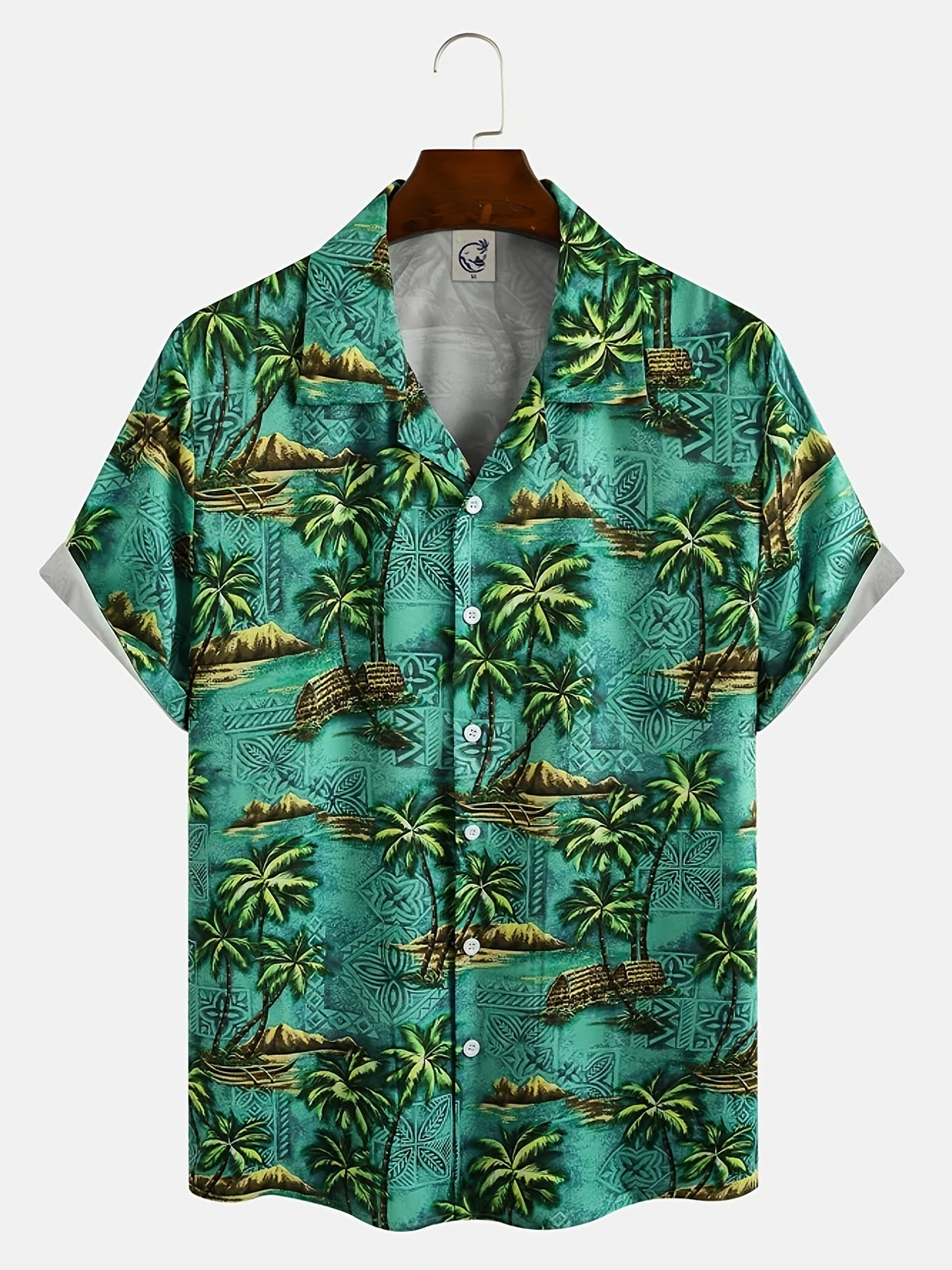 Men's Short Sleeve Hawaiian Shirts Beach Button Up Summer