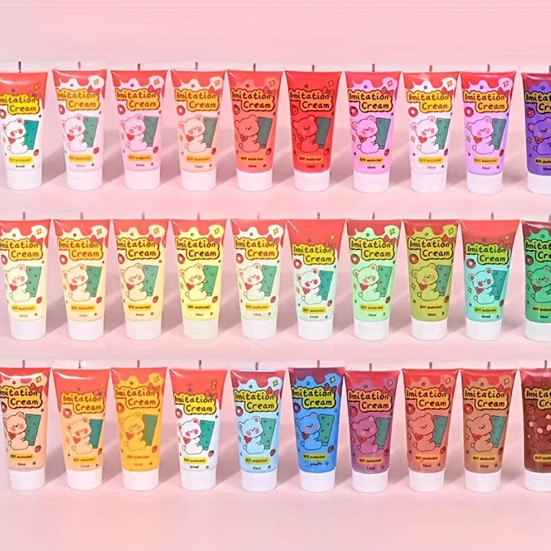 50ml Simulated Cream Glue Set Small Hair Clip Resin Cream Glue