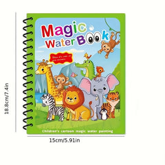 2 Pack Reusable Watercolor Books for Kids with Stencils and Pens