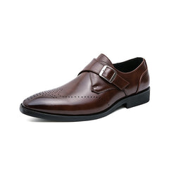 Men's Brogue Single Monk Strap Loafer Shoes