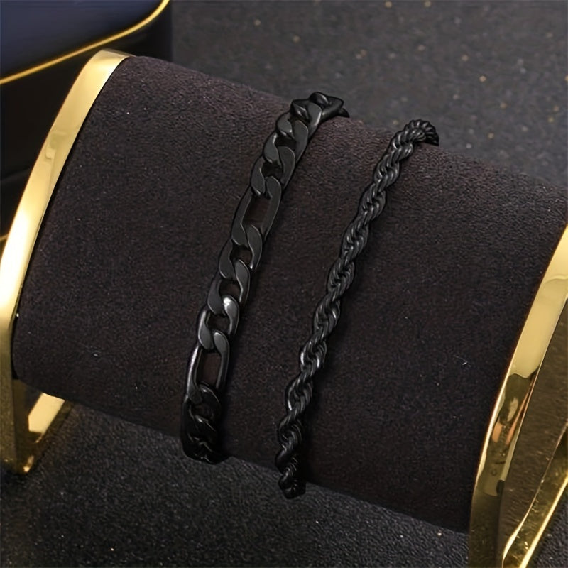 Braided Shape Chain Bracelet Stainless Steel Wristband Men Women