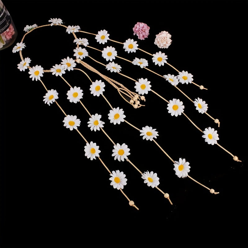Boho Daisy Hair Rope Hippie Style Headband Women