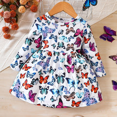 Baby Girl Butterfly Printed Casual Dress