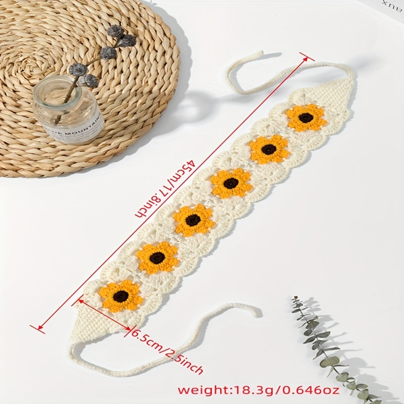 Floral Crochet Hair Band Fashion Headband for Women Girls