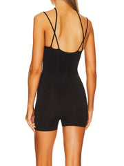 Criss Cross Cami Jumpsuit Sleeveless Slim Fit Spring Summer