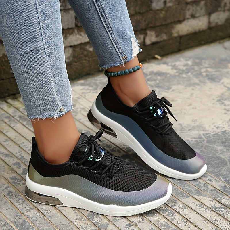 Women's Colorblock Sneakers Low Top Lace Up Walking Shoes