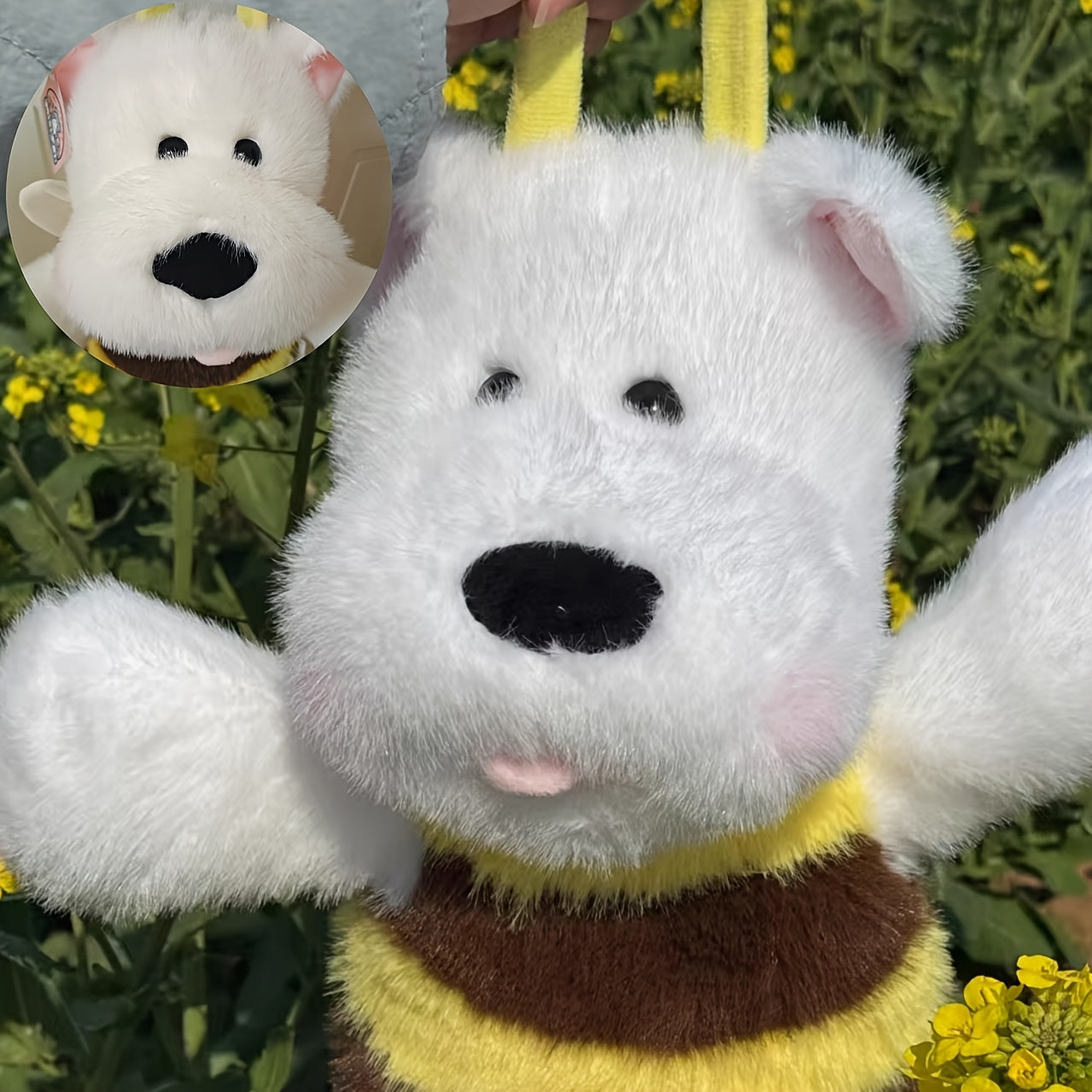 JIAJCHUF Plush Bee Puppy & West Highland Terrier Soft Hug