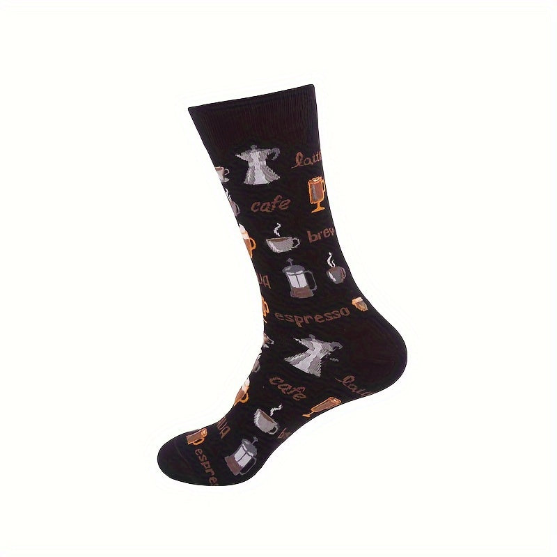 5 Pairs Cartoon Print Socks Soft Mid Tube Women's Stockings