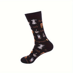 5 Pairs Cartoon Print Socks Soft Mid Tube Women's Stockings