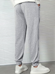 Men's Rose Print Drawstring Sweatpants Active Jogger Pants