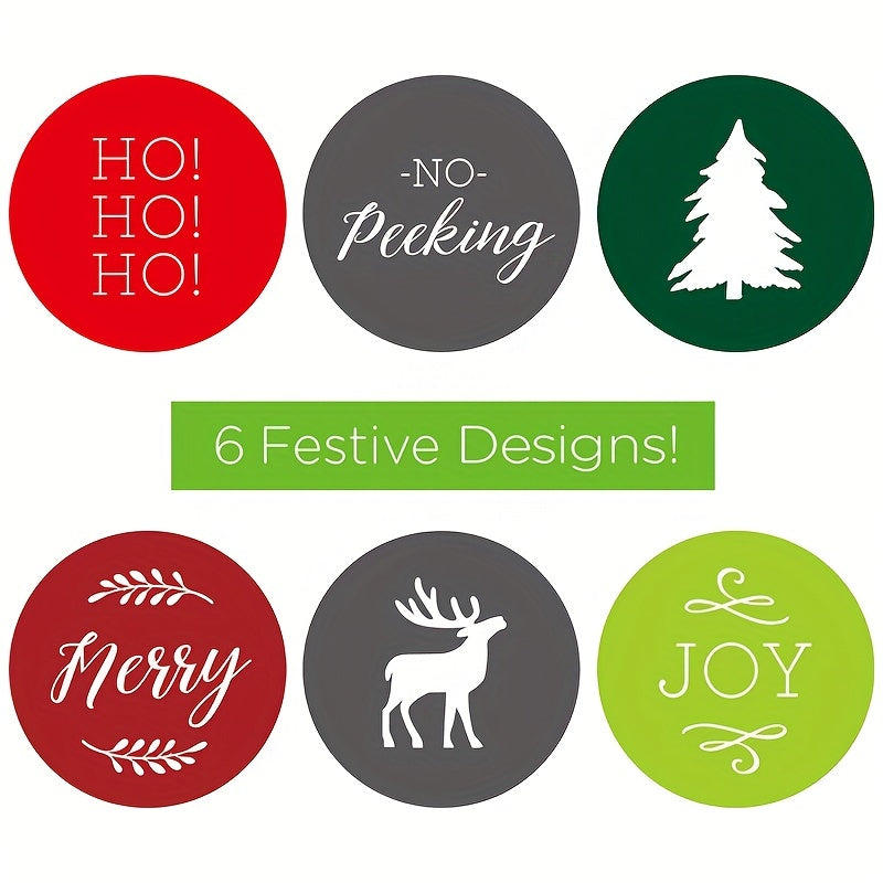 500pcs 1in Christmas Roll Pack Decoration Sticker
