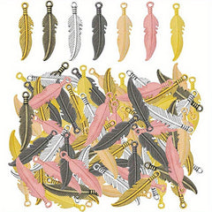 30pcs Alloy Feather Charms Pendants for DIY Jewelry Making Bracelet Necklace
