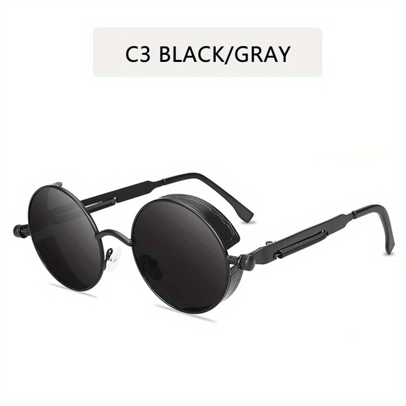Steampunk Sunglasses Vintage Round Classic Mirrored Glasses